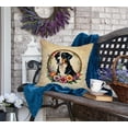 thumbnail image 4 of Greater Swiss Mountain Dog and Flowers Fabric Decorative Pillow 18 in x 18 in, 4 of 5