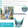 thumbnail image 2 of Sunnydaze Polyester Rope Hanging Caribbean-Style Hammock Chair Swing for Patio, Porch, or Yard - Lagoon Stripes, 2 of 8