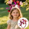 thumbnail image 2 of Valentine's Day Headband for Women, Handmade Headbands for Women, Elastic Creative Hair Bow Headband Cute Hairband Cosplay Headpiece Headwear, 1Pc, Multicolor & Multi-Design(Red4,7.8x6.3"), 2 of 8