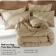 thumbnail image 4 of SONORO KATE Juego de Edredón Individual, Juegos de Cama de 5 Piezas para Todas las Estaciones, Cama en una Bolsa con Edredón Plisado - Sábana Plana y Sábana Ajustable - Fundas de Almohada y Fundas, Beige, 4 of 6