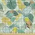 thumbnail image 2 of Exotic Upholstery Fabric by the Yard, Pastel Toned Repetitive Pattern of Birds and Blooming Botanical Jungle Elements, Decorative Fabric for DIY and Home Accents, Multicolor by Ambesonne, 2 of 5