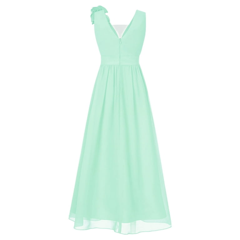 iiniim Kids Girls Chiffon Ruched Junior Bridesmaid A Line Swing Maxi Formal Pageant Prom Dress Mint Green 14 - Walmart.com iiniim Kids Girls Chiffon Ruched Junior Bridesmaid A Line Swing Maxi Formal Pageant Prom Dress Mint Green 14 - Walmart.com