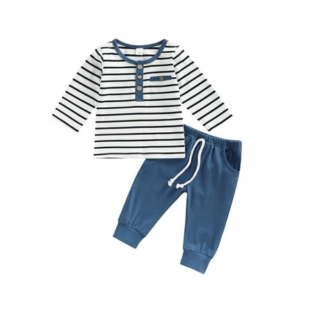

GuliriFei Infant Baby Boys Girls Outfits Long Sleeve T-shirt with Elastic Waist Pants Casual Spring Autumn 2Pcs Set