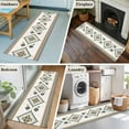 thumbnail image 5 of Beige Boho 2'x6' Runner Rugs for Hallway Kitchen Bedside Non Slip Washable, Vintage Ethnic Tribe Abstract Art Retro Entryway Rug Runners with Rubber Backing, Long Carpet Runner for Laundry Room, 5 of 8