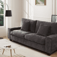 thumbnail image 6 of 88.58" Modern Sofas Couches for Living Room with Removable Sofa Cushion and Detachable Sofa Cover, Solid Wood Frame and Serpentine Spring,Easy to Install (Dark Gray), 6 of 7