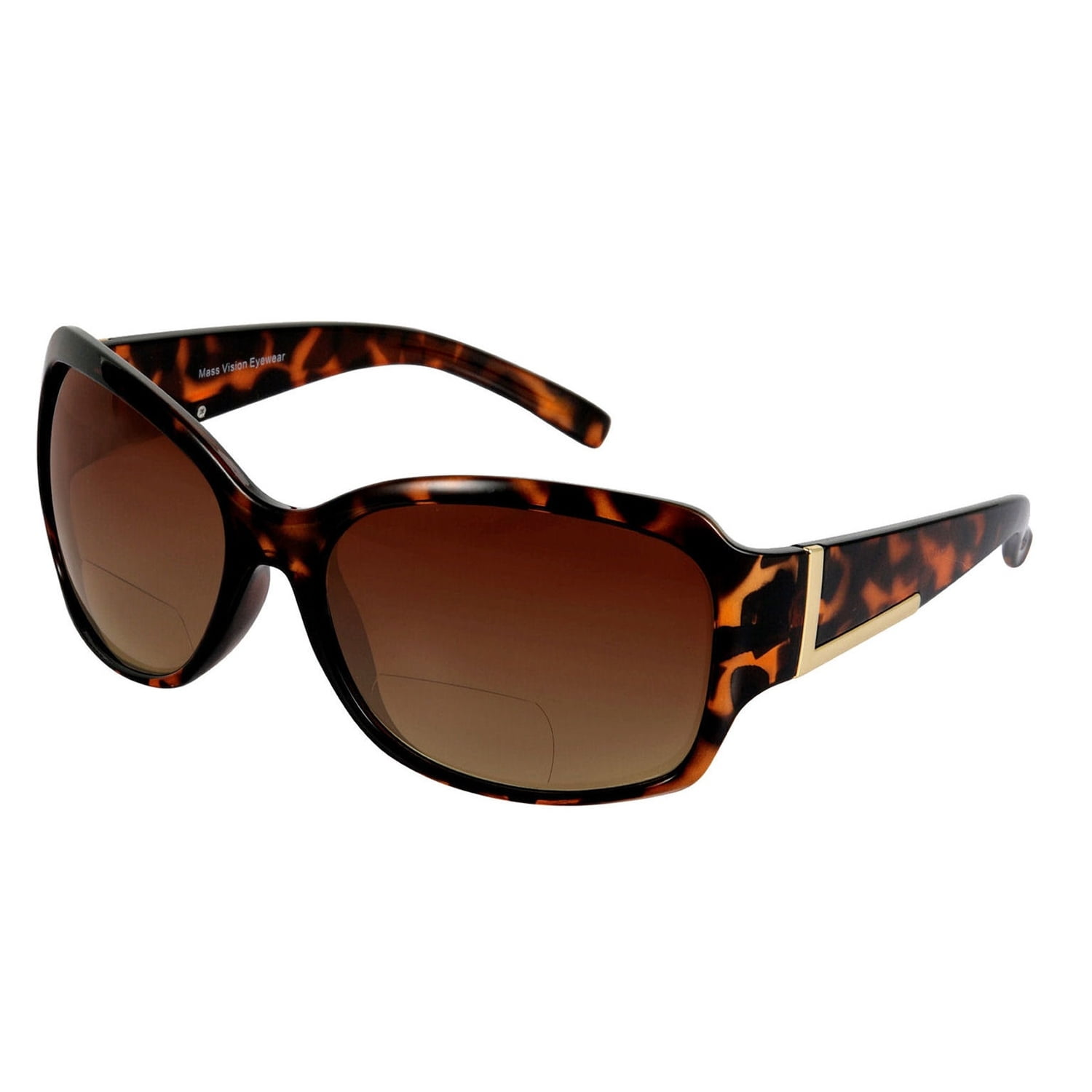 2 Pair of "The Fashionista" Womens Designer Bifocal Sunglasses - Outdoor Reading Glasses - Black/Tortoise - 3.00
