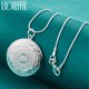 thumbnail image 1 of Deng-collar de plata de ley 925 con marco de fotos redondo, cadena de serpiente para mujer y hombre, joyería con dijes para fiesta de boda, 1 of 2