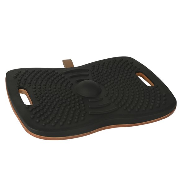 yeacher Ergonomic Wooden Standing Balance Board with PU Surface for Office & Home Use - Black Anti-Fatigue Wobble Board with Foot Massage Design, 8.5° Tilt Angle, Ideal for Gym, Work, and Relaxation