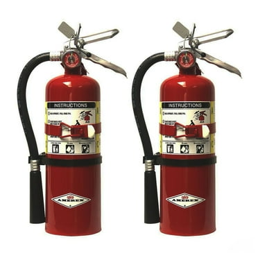 Amerex B500T ABC Dry Chemical Fire Extinguisher with Aluminum Valve and Bracket - 2 Pack