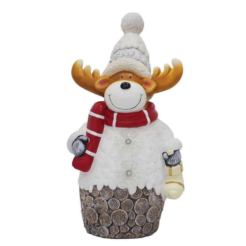 Christmas Reindeer Resin Sculture w LED Lights