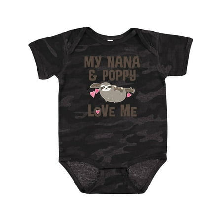 

Inktastic Nana and Poppy Love Me Sloth Gift Baby Girl Bodysuit