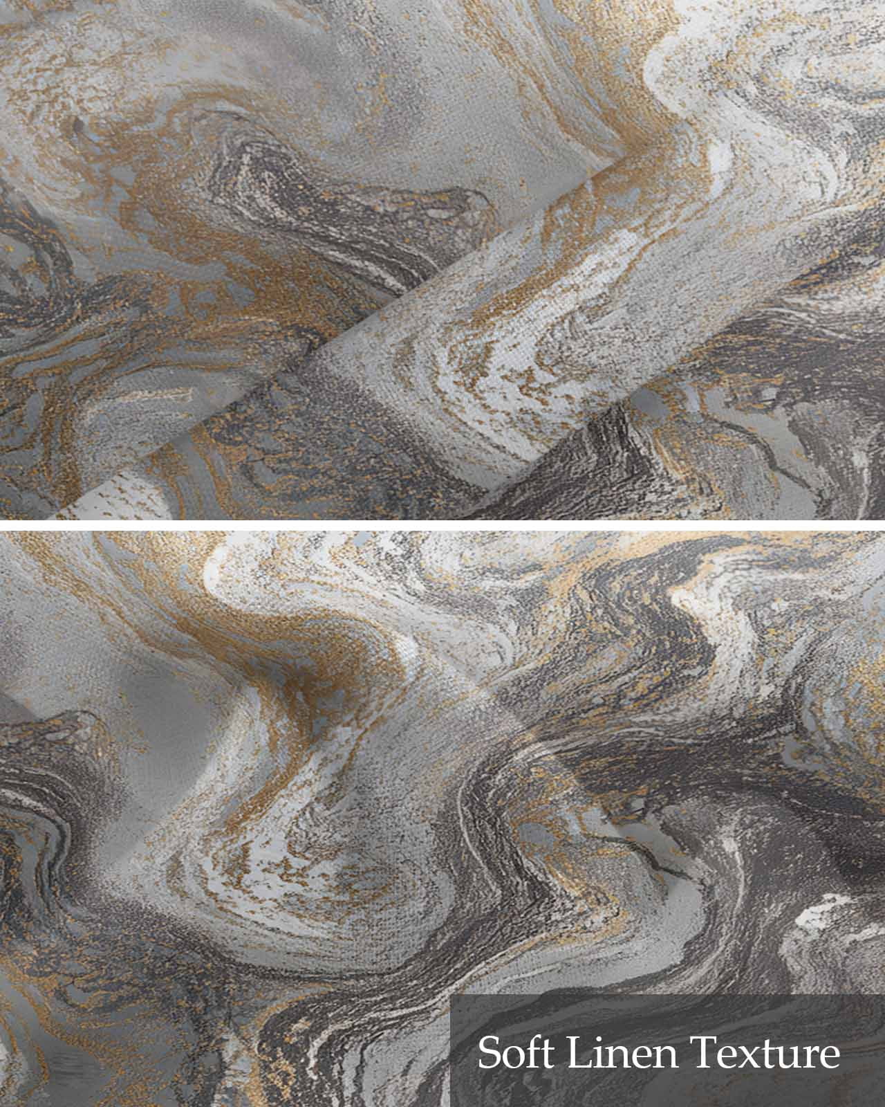 Gray Marble Kitchen Valances for Windows Farmhouse Linen Window Valance Curtain for Living Room Window Treatment Farmhouse Vintage Abstract Ombre Texture Valance Rod Pocket Topper Drape, 60 x 18 Inch