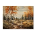 thumbnail image 3 of Designart "Aspen Forest Colors Orange and Yellow Palette II" Landscapes Print on Natural Pine Wood, 3 of 5