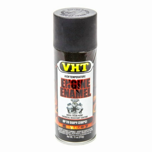VHT SP130 Engine Enamel Flat Black Can - 11 oz