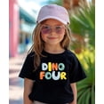 thumbnail image 2 of Dino Four Birthday Shirt for Boys & Girls Dinosaur 4th Birthday Party Tshirt for Kids Black Shirt 3T, 2 of 5