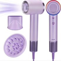 Professional Ionic Hair Dryer, 130000 RPM High-Speed Brushless Motor Negative Ionic Blow Dryer for Fast Drying, Low Noise Thermo Control Blow Dryer with Magnetic Diffuser And Nozzle