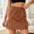 thumbnail image 5 of Tennis Skirts for Women Summer High Waist Utility Skirt For Everyday Use Casual Slim Fit A Line Midi with Pockets Khaki M, 5 of 5