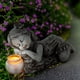 thumbnail image 5 of Niño con Luces Solares Decoración de Jardín Estatua Al Aire Libre Tarro de Resina Niño Macizo de Flores Decoración de Escultura de Patio, 5 of 5