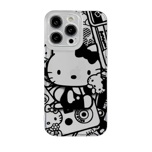 Hello Kittys Cat Phone Case Anger Eyes for IPhone 14 Plus 13 12 Mini 11 Pro Max Silicone Cover Funda Shell ZR