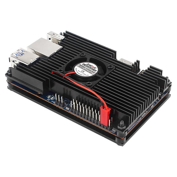 JIAHAOO Aluminum Case For Motherboard With Fan And Heatsinks Better Heat Dissipation Protects From Damage for Orange pi 5