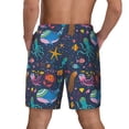 thumbnail image 4 of Uemuo Marine Inhabitants Pattern Mens Swim Trunks Quick Dry Board Shorts with Mesh Lining, Stretch Beach Shorts Quick Dry No-Chafing Board Shorts-XX-Large, 4 of 9