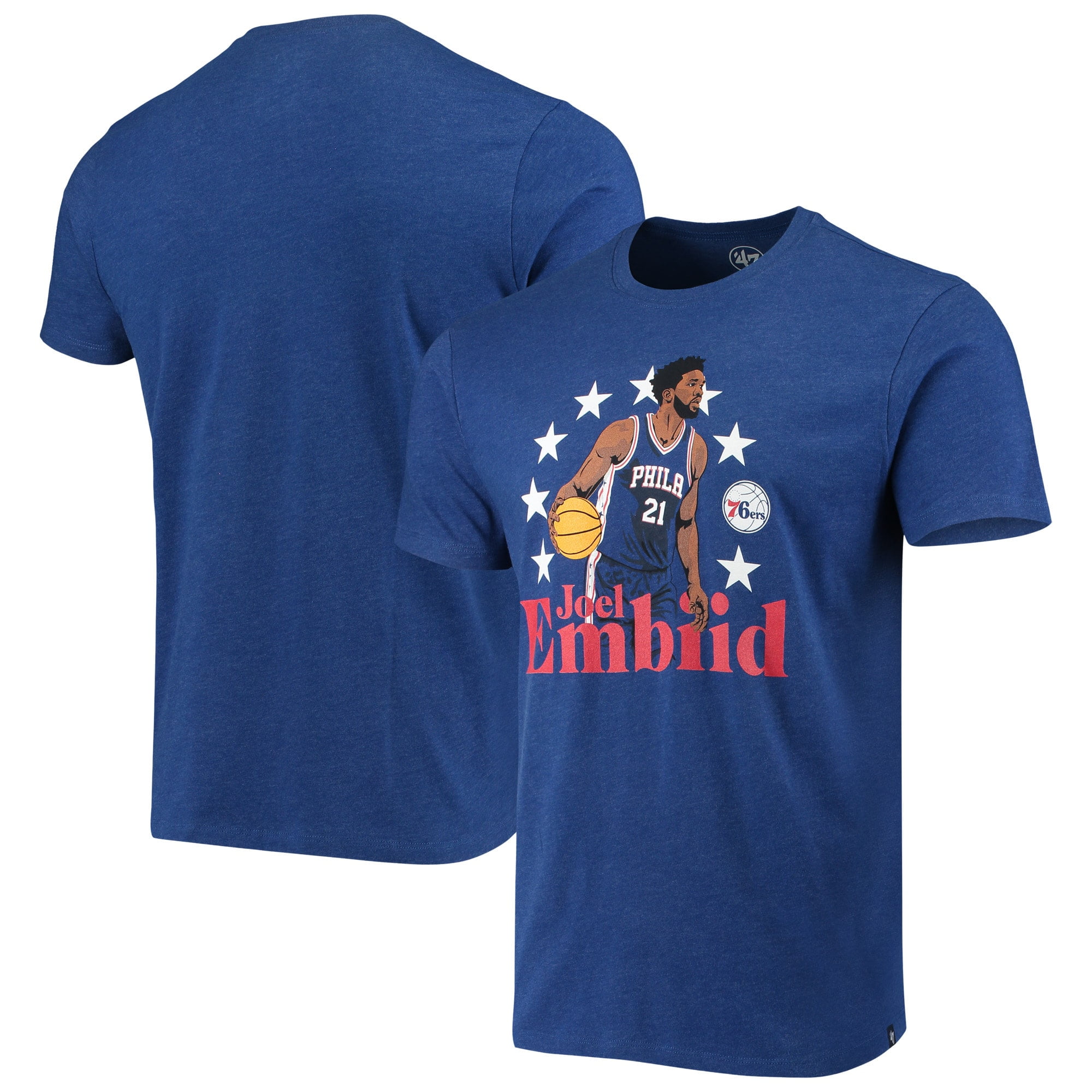 Joel Embiid Philadelphia 76ers 47 Player Graphic T Shirt Heathered Royal Walmart Com Walmart Com Joel Embiid Philadelphia 76ers 47 Player Graphic T Shirt Heathered Royal Walmart Com Walmart Com