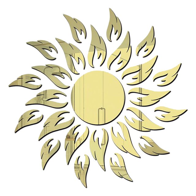 onlyliua Liquidación Ofertas Del Día Ofertas Prime Siglas Adhesivas y de Pared En Espejo Diseño y Flor Dorada Corazon y Sol