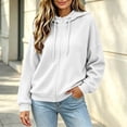 thumbnail image 2 of Women's Oversized Hoodie Sweatshirt,Full Zip Long Sleeve Drop Shoulder Casual Sweatshirt with Drawstring Hooded,Weekend Outing, 2 of 6