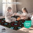 thumbnail image 4 of ODIKA 3'x5' Machine Washable Non-Slip Area Rug, Nordic Snowflake and Latch Design High Traffic Rug with Pad, Black, 649069, 4 of 8