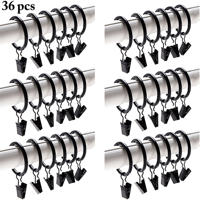 Coofit 36PCS Curtain Clip Ring Vintage Metal Curtain Ring Drapery Ring