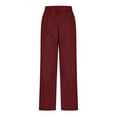 thumbnail image 7 of HaiMao Corduroy Pants Clearance Women Elastic Waist Mid-Rise Wide Leg Cropped Pants Baggy Barrel Jeans Trousers with Pockets Wine 10(XL), 7 of 7
