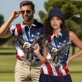 thumbnail image 3 of HUIACONG Couples 4th of July Shirts Sleeveless Golf Tops for Women Breathable Mens Short Sleeve Golf Shirt 1/4 Zip Moisture Wicking Quick Dry Lightweight Outdoor Sports Wear Man S, 3 of 7