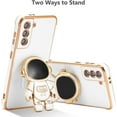 thumbnail image 3 of for Samsung Galaxy S22 Plus Case Cute 6D Astronaut Case with Stand Function Luxury Plating Case Cover Slim Fit Soft TPU Shockproof Bumper Protective Electroplated Case for Girls Boys,White, 3 of 13