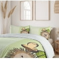 thumbnail image 6 of Ambesonne Cartoon Duvet Cover Sets, Hedgehog Chevron, 2-Queen, Green Brown Beige, 6 of 7