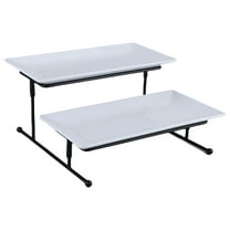 JINZJ 2 Tier Serving Tray Set Porcelain Serving Platter For Serving Food Dessert Stand