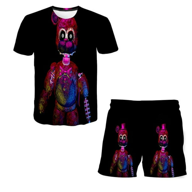 Conjuntos de ropa de cinco noches en Freddy para nino y nina camisetas de juego terroist para bebes ninos y ninas pantalones cortos traje de 2 uds Outfits10T Gao Jinjia LED
