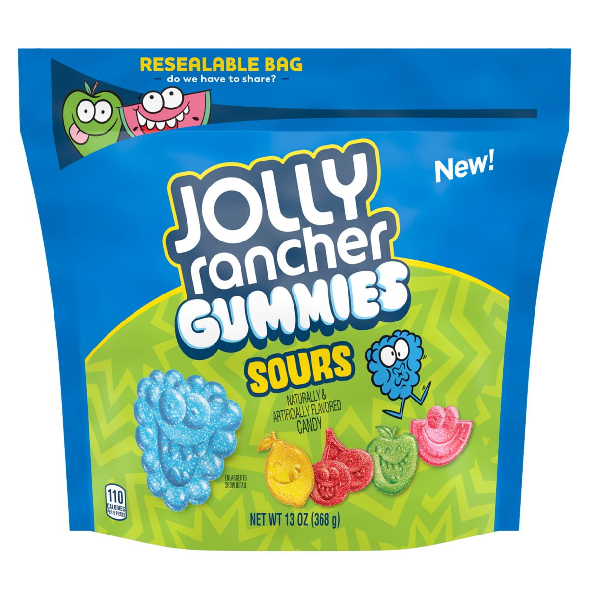 JOLLY RANCHER, Assorted Fruit Flavored Sours Gummy Candy, Resealable