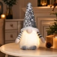 thumbnail image 4 of Christmas Decorations Indoor Outdoor, Light Up Sequin Christmas Gnome with Glowing Beard, Faceless Swedish Tomte Decor for Shelf, Mantel, Tabletop, 4 of 8