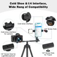 thumbnail image 4 of duomi-Metal Phone Tripod Mount, iPhone Tripod Mount 3 Cold Shoes & 1/4inch Thread, 360 Degree Smartphone Tripod Adapter for Video Live Streaming Vlogging Rig, 4 of 4