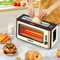 thumbnail image 7 of LONGDEEM Clear View Glass Toaster - Extra Long Slot, 6 Browning Levels - Gold, 7 of 7