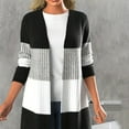 thumbnail image 2 of UYISJ Women's Cardigan Sweaters Open Front Long Sleeve Cardigan Dressy Casual Trendy Lightweight Color Blocked Tops XXL, 2 of 7