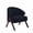 Black, variant on Black Teddy Fabric Accent Chair, Low Profile Lounge Seat with Wood Frame, 25.99x27.95x30.71 Inch