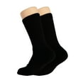 thumbnail image 2 of Solid Cotton Cushion Crew Socks for Women and Men Black 3 Pairs Size 9-11, 2 of 9