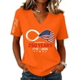 thumbnail image 2 of Iaqnaocc 250th Anniversary Shirts for Women Short Sleeve 1776-2026 250 Anniversary USA Flag 250 Anniversary Usa Flag 4th Of July Patriotic V Neck Red White and Blue T-Shirts Orange S, 2 of 4