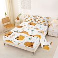 thumbnail image 2 of Erosebridal Cartoon Brown Capybara Queen Sheet Sets 4 Pieces For Boys Girls,Kids Cute Rainbow Flowers Bed Set,Breathable Home Decor, 2 of 5
