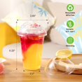 thumbnail image 2 of Vasos de plástico TashiBox de 16 oz/473 ml con tapas en forma de cúpula transparentes, juego de 100, 2 of 7