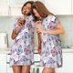 thumbnail image 4 of Fotbe Butterflies in Pastel Bata de Dormir para Mujer con Estampado, Camisón de Algodón de Manga Corta, Ropa de Dormir Casual, 4 of 6