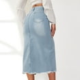 thumbnail image 5 of Jean Skirt For Women Denim Skirt With Pockets Mid High Waist Stretchy Bodycon Midi Skirts Skirt Extender plus Size Pleated Skirt Workout Skirt Plaid Mini Skirts for Women Petite Skirts for Women Hot, 5 of 8