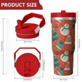 thumbnail image 4 of Christmas 30oz Handheld Travel Tumbler with Handle – Double Wall Stainless Steel Insulated Cup, Flip Straw Lid, Leak-Proof & BPA-Free for Hot and Cold Drinks – Durable Coffee & Juice Mug Black, 4 of 7