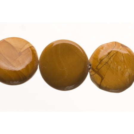 - Puffed Wood Grain Jasper Flat Round Beads Semi Precious Gemstones Size: 16x16mm Crystal Energy Stone Healing Power for Jewelry Making